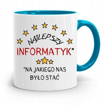 KUBEK BŁĘKITNY INFORMATYKA NAJLEPSZY INFORMATYK z Nadrukiem ze Zdjęciem