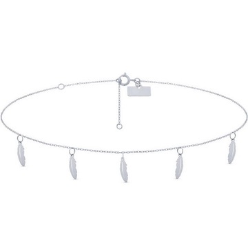 Srebrny naszyjnik 925 CELEBRYTKA CHOKER piórka