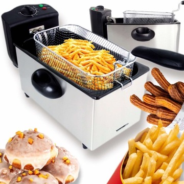 FRYTKOWNICA FRYTKOWNICA OLEJOWA DUŻA 3L DO FRYTEK PĄCZKÓW 2000W TRADYCYJNA