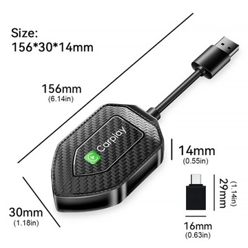 Проводной и беспроводной адаптер Carplay Android Auto 2-в-1 Bluetooth Smart Box