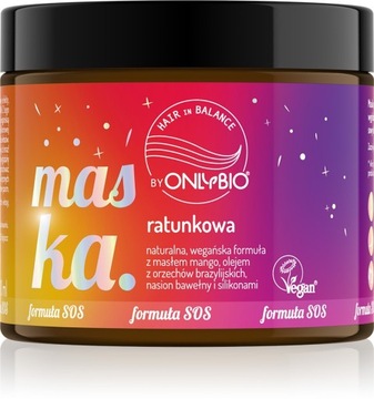 Hair in Balance by ONLYBIO Maska ratunkowa do każdej porowatości włosów 200