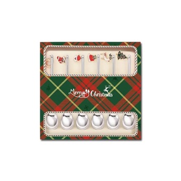 Xmas Spoons Forks Set Stainless Steel Christmas Tableware Elk Christmas