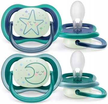Avent SMOCZEK Ultra Air Ortodontyczny 6-18 m ŚWIECĄCY 2 sztuki + Etui
