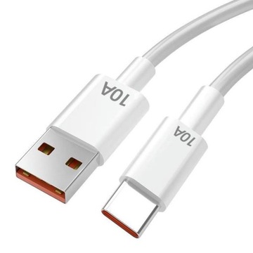 White 1.5m 10A 120W USB Type C Cable Fast Charging Data Cord Phone Charger