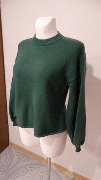 SWETER damski oversize wełna kaszmir XS