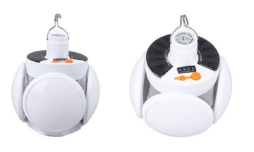 ПОРТАТИВНАЯ СОЛНЕЧНАЯ ТУРИСТИЧЕСКАЯ СВЕТОДИОДНАЯ ЛАМПА ДЛЯ КЕМПИНГА СКЛАДНОЙ 4-ЛИСТОЧНЫЙ ШАР