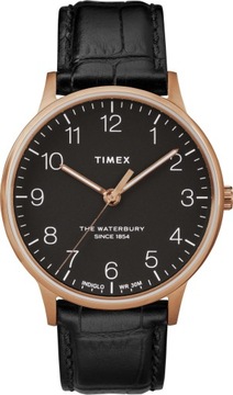 Zegarek męski na pasku Timex różowe złoto Indiglo