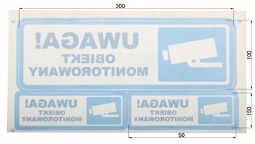 Naklejka rewersyjna Obiekt monitorowany 3szt.