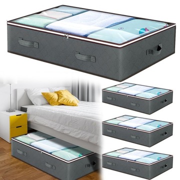 4x ЧЕХОЛ-ОРГАНИЗАТОР ДЛЯ ХРАНЕНИЯ ОДЕЖДЫ ПОСТЕЛЬНОЕ ПРИНАДЛЕЖНОСТИ ПОД КРОВАТЬЮ 90Л