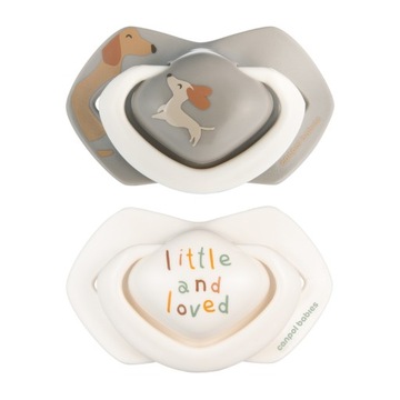 Canpol babies Smoczek silikonowy Light touch 6-18m symetryczny DOGS 2 szt.