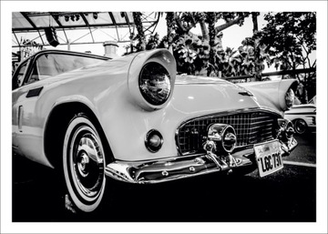 Ретро постер с автомобилями старых таймеров 100 х 70