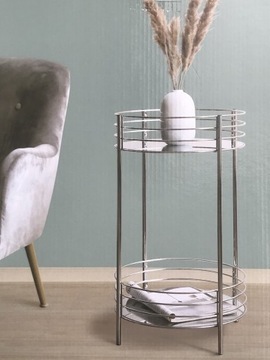ZD Trading Журнальный столик METAL MIROR TRAY круглый 45 x 45 x 65см серебро