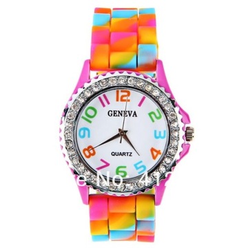 Women Girl Multicolor Geneva Silikon Crystal Bling