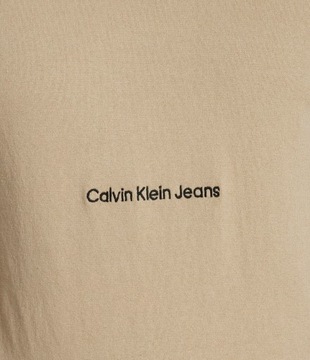 Calvin Klein Jeans sweter beżowy okrągły rozmiar L