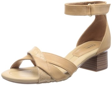 Clarks Damskie sandały Desirae Lily LightTan Lea,