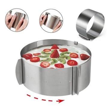 Регулируемый бортик для торта, круглый, 16–30 см.