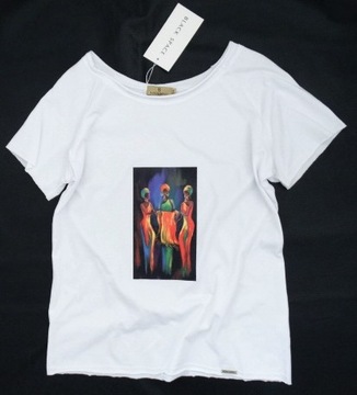 Итальянская блузка-футболка черная женская OMBRE boho