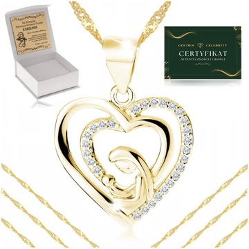 POZŁACANY ŁAŃCUSZEK Z MEDALIKIEM PR. 925 PAMIĄTKA I KOMUNII ŚWIĘTEJ+GRATISY