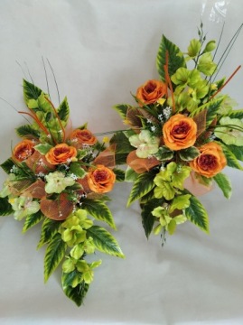 Цветы на могилу БУКЕТ ДЛЯ ВАЗЫ искусственная ОРХИДЕЯ