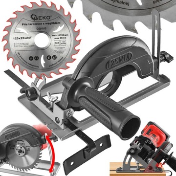 PRZYSTAWKA PROWADNICA DO SZLIFIERKI KĄTOWEJ 125mm ADAPTER OSŁONA + TARCZA