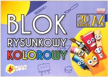 Blok rysunkowy A4 kolorowy 100g - 20 kartek