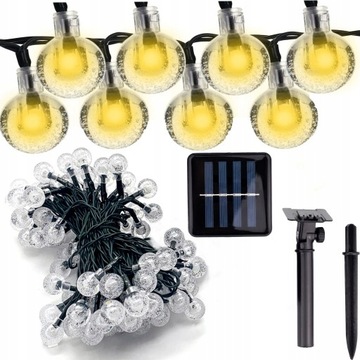 GIRLANDA LAMPKI OGRODOWE SOLARNE 100 LED żarówk12M