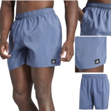 KROTKIE SPODENKI MESKIE ADIDAS SOLID CLX SPODENKI KAPIELOWE NIEBIESKI M