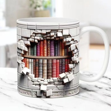 Кружка с полкой для библиотеки, 3D керамическая кружка с полкой для книг