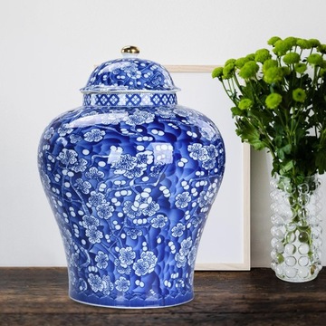 2x Porcelana w stylu chińskim, Słoik na Imbir, Szkliwiony Klasyczny Stół