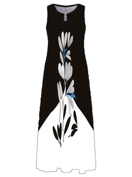 Sukienka damska Bez rękawów kwiatowy nadruk Casual elegancka