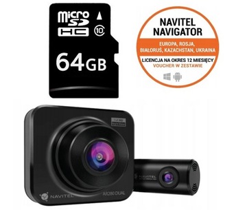 Rejestrator Navitel AR280 DUAL Kamera Tył+ Karta 64GB