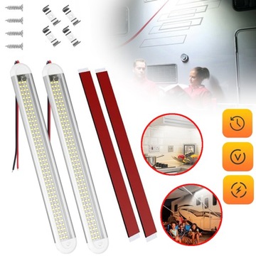 2x OŚWIETLENIE WEWNĘTRZNE 12V LED OŚWIETLENIE WEWNĘTRZNE BAR 120 DIODY LED