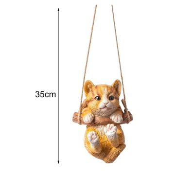 Подвесные качели, статуя кошки, садовая фигурка, висящая