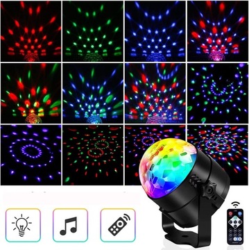 RGB СВЕТОДИОДНАЯ ЛАМПА ДЛЯ ВЕЧЕРИНКИ DISCO BALL С ДИСТАНЦИОННЫМ УПРАВЛЕНИЕМ