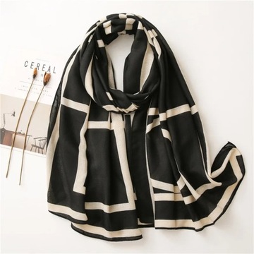 Spain Luxury Brand Black Beige Geometric Line Tass