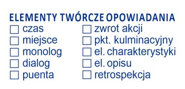 ELEMENTY TWÓRCZE OPOWIADANIA pieczątka nauczycieli