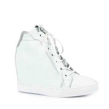 CARINII B9046 SNEAKERSY BOTKI SKÓRA LICO BIAŁE 40