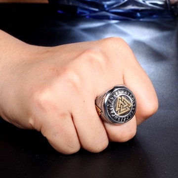 КОЛЬЦО-ПЕЧАТКА VALKNUT VIKING Скандинавские руны 502