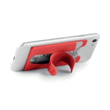 Silikonowy uchwyt do smartfona z etui na kartę