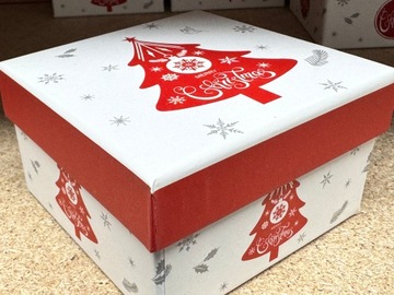 pudełko prezentowe choinka Boże Narodzenie 9,5x9,5x5,5cm