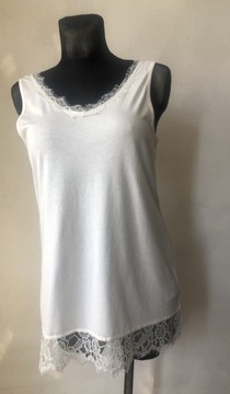 OUTLET BAWEŁNIANA BLUZKA-TOP Z KORONKĄ 38
