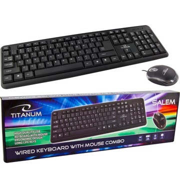 ZESTAW Cicha KLAWIATURA + MYSZ Podświetlana PC USB