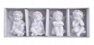 Фигурка ангелочков, белая, набор из 4 штук, 4,5 см.