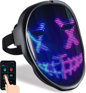 Светодиодная маска с полноцветным дисплеем Bluetooth,