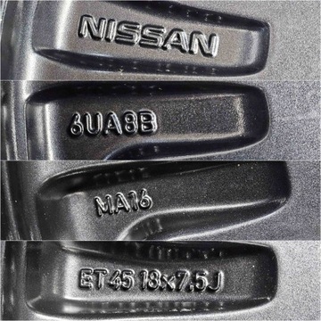 4× DISK HLINÍK NISSAN OE X-TRAIL T31 T32 III QASHQAI II J12 TOWNSTAR 7.5" X 18" 5X114.3 ET 45