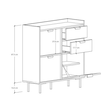 SBG3S SIGI RANT ШКАФ ДЛЯ ОБУВИ СТАЛЬНЫЕ НОЖКИ 80 СМ