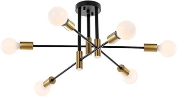 ŻYRANDOL LAMPA SUFITOWA NOWOCZESNA E26 CZARNOZŁOTA