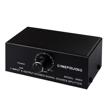 Stereofoniczny przełącznik audio RCA z regulatorem