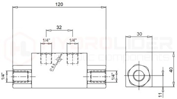 ДВОЙНОЙ ГИДРАВЛИЧЕСКИЙ ОБРАТНЫЙ КЛАПАН VBPDE 1/4