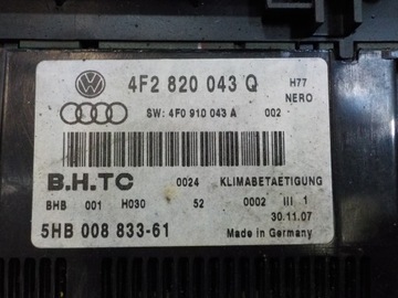 AUDI A6 C6 ALLROAD 08R KOMBI PANEL KLIMATIZACE 4F2820043Q